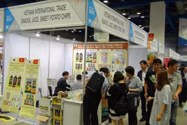 Gian hàng của Công ty Vietnam International Trade. (Ảnh: Hữu Tuyên/Vietnam+)