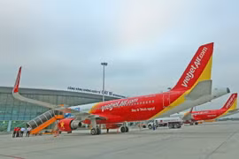Máy bay của VietjetAir. (Ảnh: Huy Hùng/TTXVN)