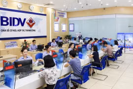 Giao dịch tại BIDV. (Ảnh: CTV/Vietnam+)