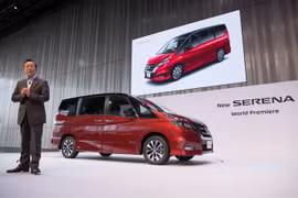 Mẫu ô tô của hãng Nissan được giới thiệu tại Yokohama, Nhật Bản ngày 13/7. (Nguồn: EPA/TTXVN)