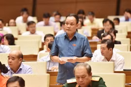 Đại biểu Quốc hội tỉnh Kon Tum Rơ Chăm Long phát biểu. (Ảnh: Lâm Khánh/TTXVN)