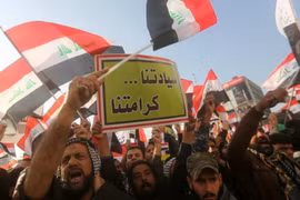 Iraq biểu tình chống sự hiện diện của quân đội Thổ Nhĩ Kỳ hồi đầu tháng này. (Nguồn: Getty)