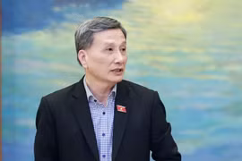 Chủ nhiệm Ủy ban Khoa học Công nghệ Môi trường của Quốc hội Lê Quang Huy trình bày báo cáo. (Ảnh: Doãn Tấn/TTXVN)
