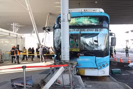 Hiện trường vụ tai nạn. (Nguồn: Yonhap)