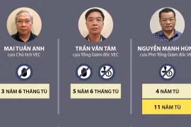 [Infographics] Chi tiết hình phạt trong vụ Cao tốc Đà Nẵng-Quảng Ngãi