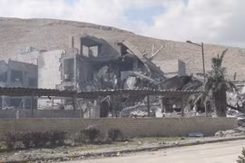 Trung tâm nghiên cứu khoa học Syria bị phá hủy sau vụ tấn công của Mỹ, Anh, Pháp ngày 14/4. (Nguồn:THX/TTXVN)