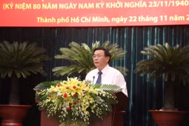 Bí thư Trung ương Đảng, Giám đốc Học viện Chính trị Quốc gia Hồ Chí Minh Nguyễn Xuân Thắng, Chủ tịch Hội đồng lý luận Trung ương phát biểu tại hội thảo. (Ảnh: Anh Tuấn/TTXVN)
