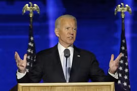 Ông Joe Biden trong bài phát biểu tại Wilmington, bang Delaware ngày 7/11/2020. (Ảnh: AFP/TTXVN)