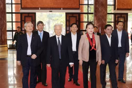 Tổng Bí thư, Chủ tịch nước Nguyễn Phú Trọng đến dự Hội nghị. (Ảnh: Trí Dũng/TTXVN)