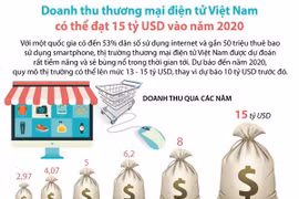 Doanh thu thương mại điện tử Việt Nam có thể đạt 15 tỷ USD vào 2020