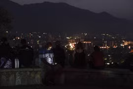 Cảnh mất điện tại Caracas, Venezuela, ngày 9/3/2019. (Ảnh: AFP/ TTXVN)