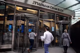 Trụ sở Ngân hàng JPMorgan Chase tại New York, Mỹ. (Ảnh: THX/TTXVN)