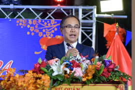 Đại sứ Việt Nam tại Thái Lan Phan Chí Thành phát biểu tại buổi lễ. (Ảnh: Huy Tiến/TTXVN)