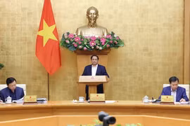 Thủ tướng Phạm Minh Chính phát biểu tại Phiên họp Chính phủ chuyên đề về xây dựng pháp luật tháng 3/2024. (Ảnh: Dương Giang/TTXVN)