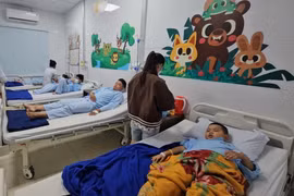 Bệnh nhân đang điều trị tại Bệnh viện Đa khoa Sài gòn-Nha Trang. (Ảnh: TTXVN phát)