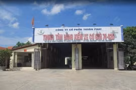 Trung tâm đăng kiểm xe cơ giới 76-02D. (Ảnh: TTXVN phát)