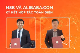 Lãnh đạo 2 bên ký kết qua hình thức trực tuyến. (Ảnh: CTV/Vietnam+)