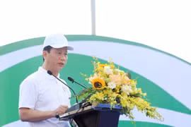 Bộ trưởng Bộ Tài nguyên và Môi trường Đặng Quốc Khánh phát biểu tại lễ phát động. (Ảnh: Hùng Võ/Vietnam+)