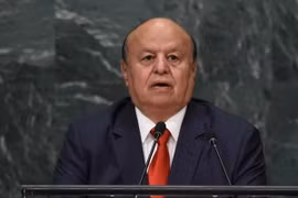 Tổng thống Yemen Abedrabbo Mansour Hadi phát biểu tại Khóa họp thứ 71 Đại hội đồng Liên hợp quốc ở New York (Mỹ) ngày 23/9 vưa qua. (Ảnh: AFP/TTXVN)