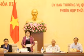 Chủ tịch Quốc hội Nguyễn Thị Kim Ngân phát biểu bế mạc phiên họp. (Ảnh: Phương Hoa/TTXVN)