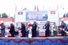Quang cảnh lễ động thổ. (Ảnh: Phạm Kiên/Vietnam+)