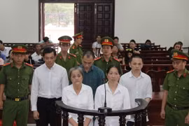 Các bị cáo tại phiên xét xử. (Ảnh: Lê Đức Hoảnh/TTXVN)