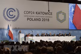 Các đại biểu tại Hội nghị Liên hợp quốc về biến đổi khí hậu năm 2018 (COP24) ở thành phố Katowice, Ba Lan, ngày 4/12/2018. (Nguồn: THX/TTXVN)