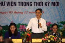 Phó Thủ tướng Vũ Đức Đam tới dự và chủ trì và phát biểu tại hội thảo. (Ảnh: Thanh Tùng/TTXVN)