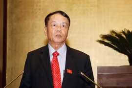 Ông Võ Trọng Việt, Ủy viên Ủy ban Thường vụ Quốc hội, Chủ nhiệm Ủy ban Quốc phòng an ninh của Quốc hội trình bày báo cáo giải trình, tiếp thu, chỉnh lý Dự án Luật Cảnh sát biển Việt Nam. (Ảnh: Nguyễn Dân/TTXVN)