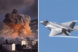 Máy bay chiến đấu Mỹ không kích Syria. (Ảnh tư liệu: Daily Express)