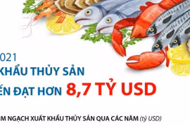 [Infographics] Năm 2021: Xuất khẩu thủy sản dự kiến đạt hơn 8,7 tỷ USD