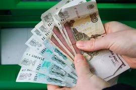 Đồng ruble của Nga. (Ảnh: The Moscow Times/TTXVN) 