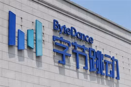 Biểu tượng ByteDance tại trụ sở ở Bắc Kinh, Trung Quốc. (Ảnh: AFP/TTXVN) 
