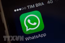 Biểu tượng ứng dụng nhắn tin WhatsApp. (Ảnh: AFP/TTXVN) 