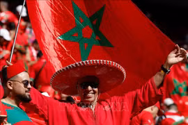 Cổ động viên của tuyển Maroc. (Nguồn: AFP/TTXVN)