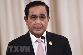 Thủ tướng Prayut Chan-o-cha phát biểu họp báo ở Bangkok. (Ảnh: AFP/TTXVN) 