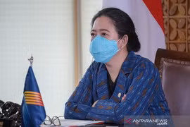 Chủ tịch Hạ viện Indonesia Puan Maharani phát biểu. (Nguồn: Antaranews)