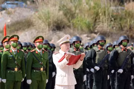 Đại tướng Tô Lâm, Ủy viên Bộ Chính trị, Bộ trưởng Bộ Công an phát biểu. (Ảnh: TTXVN phát)