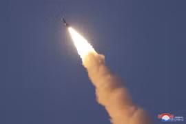 Vụ phóng thử tên lửa đạn đạo liên lục địa (ICBM) Hwasong-19 của Triều Tiên ngày 31/10/2024. (Ảnh: Yonhap/TTXVN)