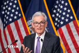 Chủ tịch Cục Dự trữ Liên bang Mỹ Jerome Powell. (Ảnh: THX/TTXVN)