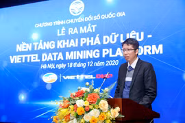 Ông Đặng Đức Thảo - Phó Giám đốc Trung tâm không gian mạng Viettel phát biểu tại lễ ra mắt. (Ảnh: PV/Vietnam+)