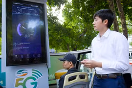 Viettel chính thức công bố khai trương kinh doanh thử nghiệm mạng 5G tại Hà Nội. (Ảnh: Minh Sơn/Vietnam+)