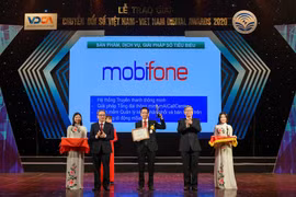 Tổng công ty Viễn thông MobiFone đã đoạt giải thưởng “'Sản phẩm, dịch vụ, giải pháp công nghệ số tiêu biểu'. (Ảnh: MobiFone)