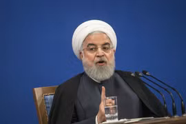 Tổng thống Iran Hassan Rouhani tại cuộc họp báo ở Tehran, Iran. (Ảnh: THX/TTXVN)
