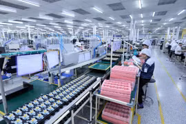 Dây chuyền sản xuất bản mạch điện tử tại Công ty TNHH Nexcon Việt Nam, vốn đầu tư của Hàn Quốc tại Bắc Ninh. (Ảnh: Danh Lam/TTXVN)