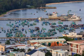 Tàu thuyền neo đậu tại cảng An Thới, huyện đảo Phú Quốc (Kiên Giang). (Ảnh: Ngọc Hà/TTXVN)