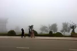 Không khí lạnh bao trùm Sapa. (Ảnh: Quốc Khánh/TTXVN)