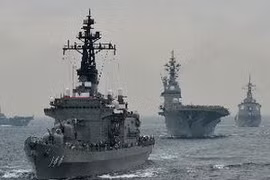 Tàu của Hải quân Nhật Bản tham gia cuộc diễn tập ngoài khơi Vịnh Sagami, quận Kanagawa. Ảnh minh họa. (Nguồn: AFP/TTXVN)
