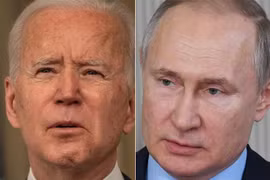 Tổng thống Mỹ Joe Biden (trái) và Tổng thống Nga Vladimir Putin. (Ảnh: AFP/TTXVN)