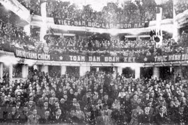 Quang cảnh buổi khai mạc kỳ họp thứ nhất, Quốc hội khoá I, ngày 2/3/1946. (Ảnh: Tư liệu TTXVN)